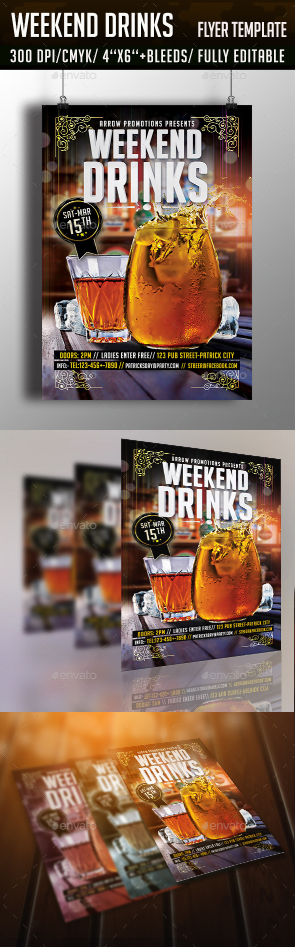 GraphicRiver Weekend Drinks Cocktail Night Flyer 10761645 GraphicRiver Weekend Drinks Cocktail Night Flyer 10761645