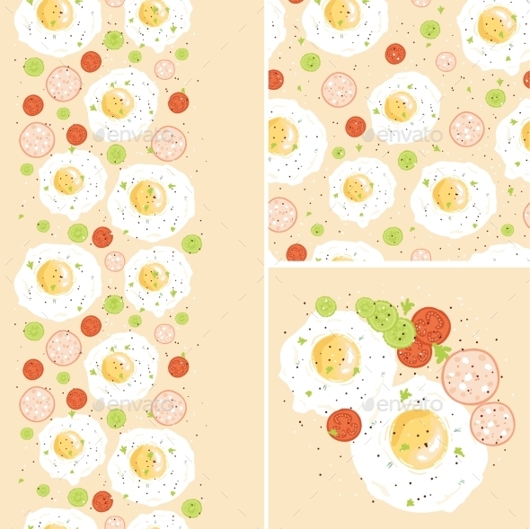 GraphicRiver Breakfast Eggs Set of Seamless Pattern 10762014 GraphicRiver Breakfast Eggs Set of Seamless Pattern 10762014