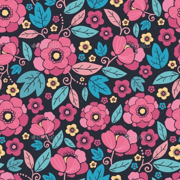 GraphicRiver Night Kimono Blossom Seamless Pattern Background 10762027 GraphicRiver Night Kimono Blossom Seamless Pattern Background 10762027