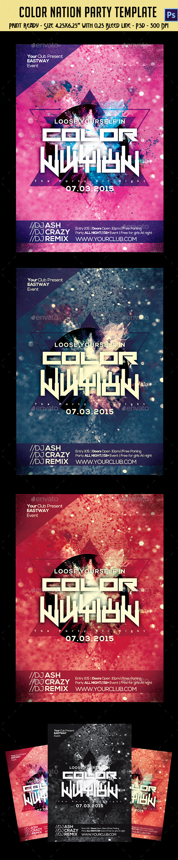 GraphicRiver Color Nation Party Flyer 10763221 GraphicRiver Color Nation Party Flyer 10763221