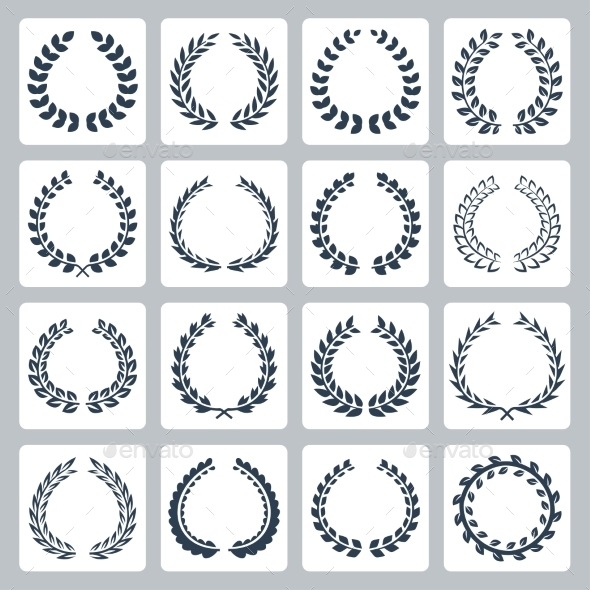 GraphicRiver Laurel Wreaths Icons Set 10763238 GraphicRiver Laurel Wreaths Icons Set 10763238