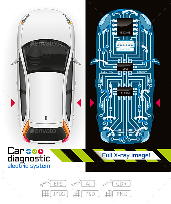 GraphicRiver X-Ray Car Diagnostic of Electric System 10763310 GraphicRiver X-Ray Car Diagnostic of Electric System 10763310