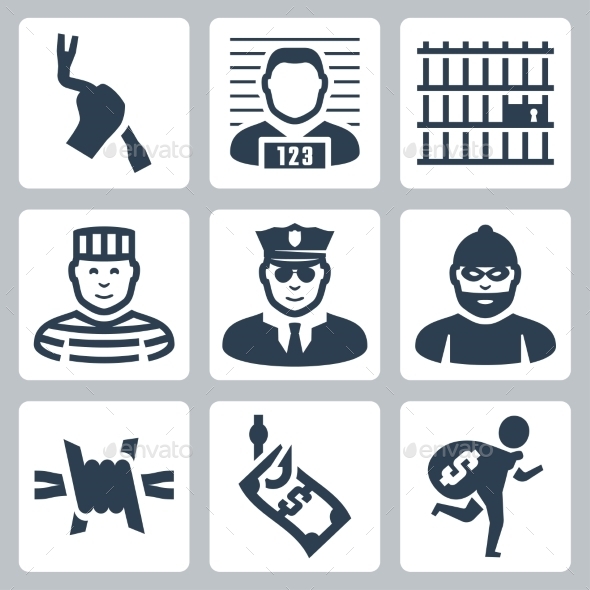 GraphicRiver Criminal and Prison Icons 10764035 GraphicRiver Criminal and Prison Icons 10764035