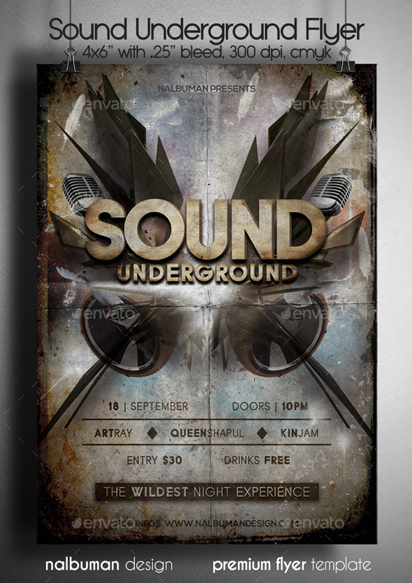 GraphicRiver Sound Underground Flyer 10764259 GraphicRiver Sound Underground Flyer 10764259
