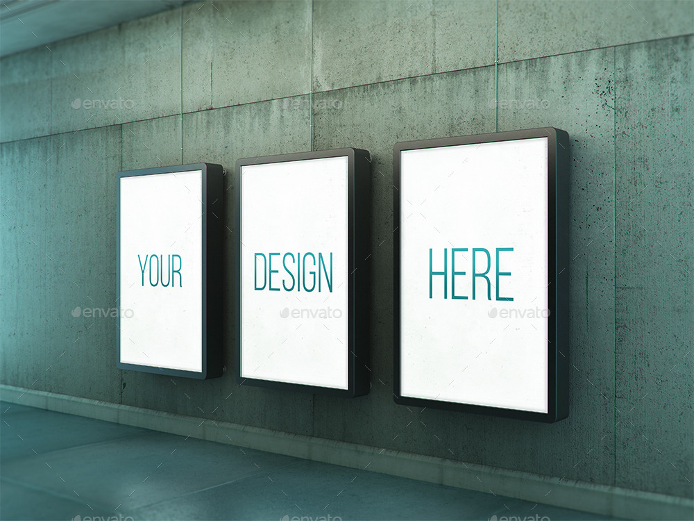 Download Poster Urban Subway Lightbox Mock-Ups by Kheathrow ...