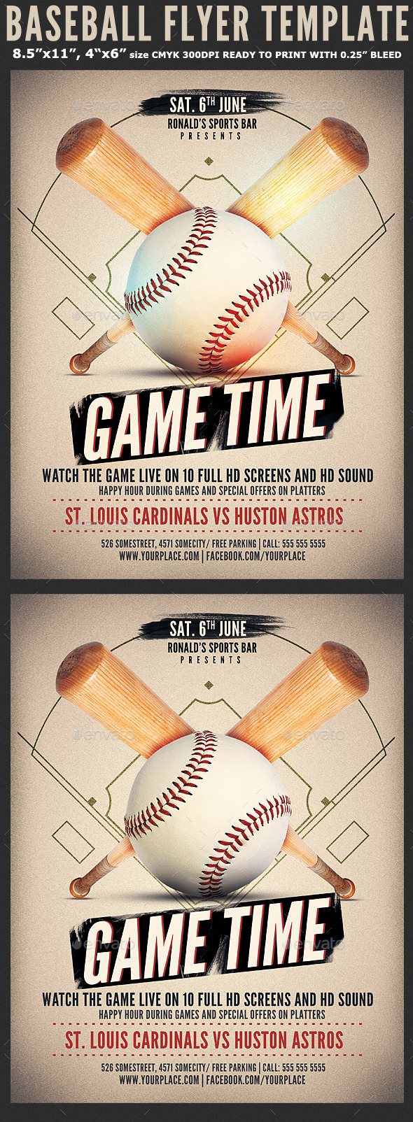 Baseball Game Flyer Template