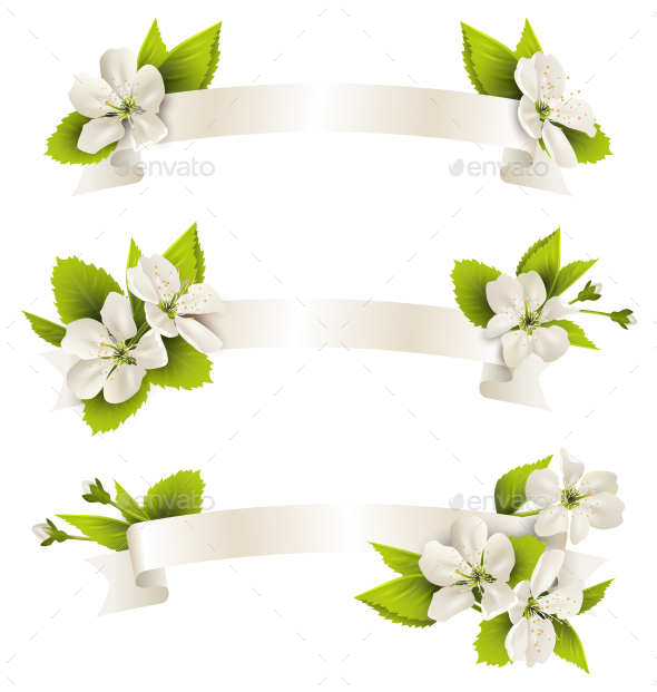 GraphicRiver Satin Ribbon with Cherry Flowers Isolated on White 10765947 GraphicRiver Satin Ribbon with Cherry Flowers Isolated on White 10765947