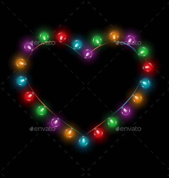 GraphicRiver Multicolored Glassy Lights Heart Frame 10766166 GraphicRiver Multicolored Glassy Lights Heart Frame 10766166