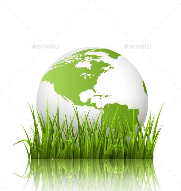 GraphicRiver Green Planet Icon with Globe and Grass 10766485 GraphicRiver Green Planet Icon with Globe and Grass 10766485