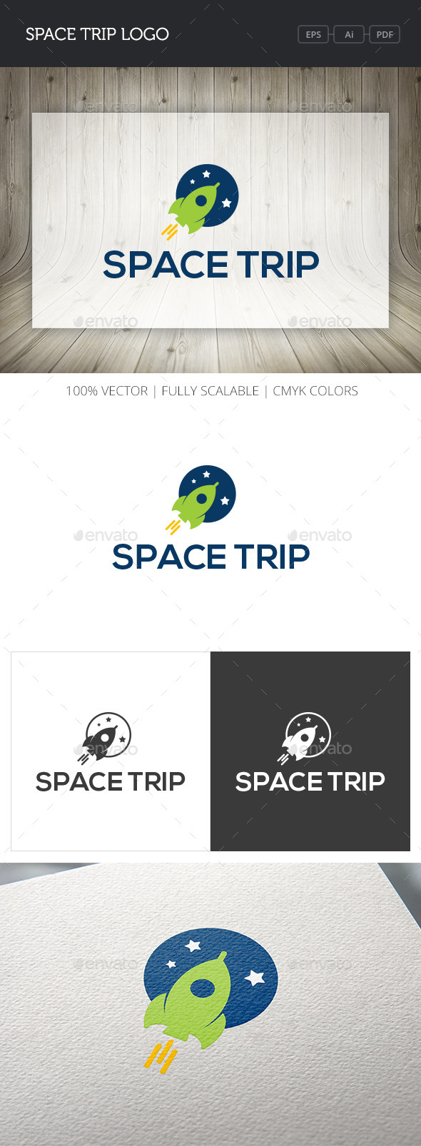 GraphicRiver Space Trip Logo 10767390 GraphicRiver Space Trip Logo 10767390