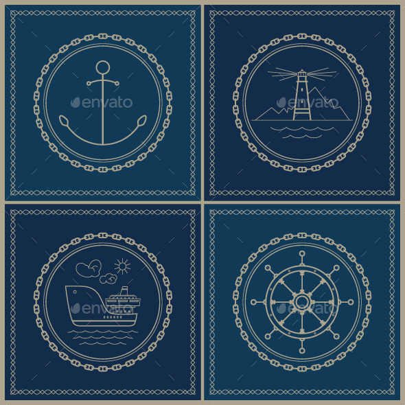 GraphicRiver Set of Marine Emblems 10767611 GraphicRiver Set of Marine Emblems 10767611