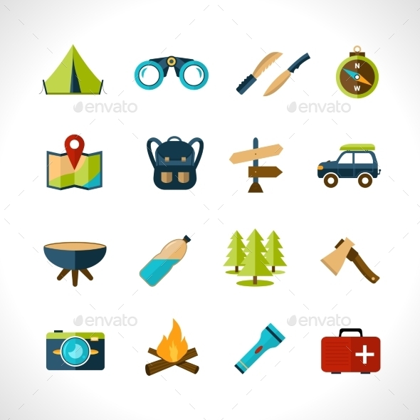 Camping Icons Set (Nature)