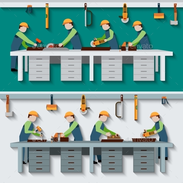 Carpentry Workshop Illustration (Industries)