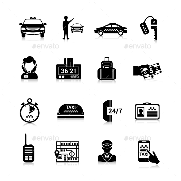 Taxi Icons Black (Business)