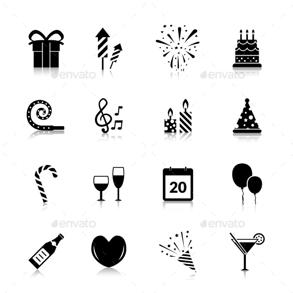 Celebration Icons Black (Decorative Symbols)