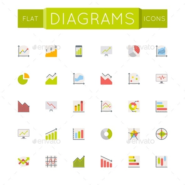 Vector Flat Diagrams Icons (Business)