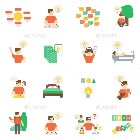 Ideas Icons Flat Set (Conceptual)