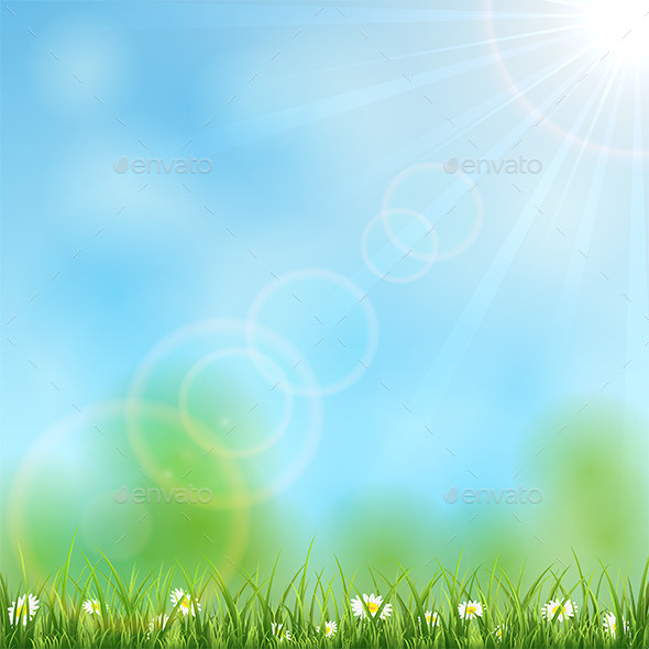 Nature Background with Sun (Seasons)