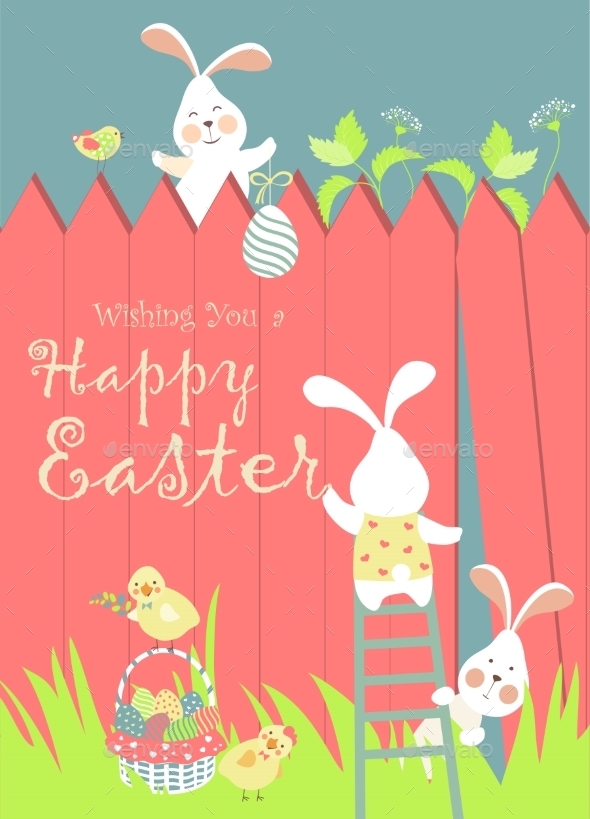 GraphicRiver Easter Bunnies and Easter Eggs 10771245 GraphicRiver Easter Bunnies and Easter Eggs 10771245