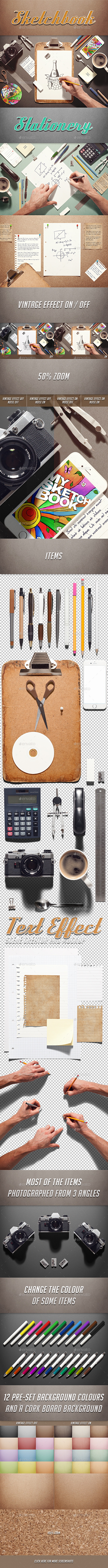 GraphicRiver Sketchbook Stationery Scene Creator 10771319 GraphicRiver Sketchbook Stationery Scene Creator 10771319