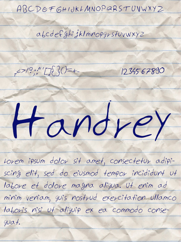 GraphicRiver Handrey Font 10771345 GraphicRiver Handrey Font 10771345