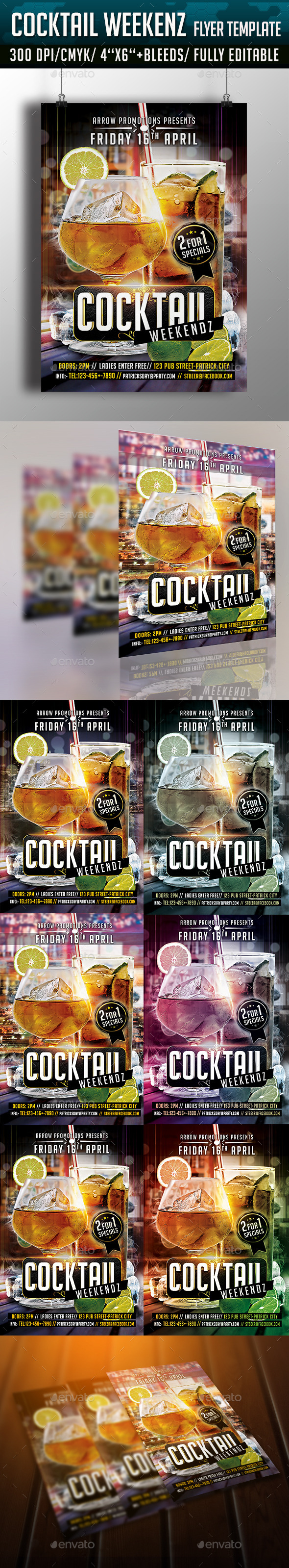 GraphicRiver Cocktail Weekends Flyer Template 10771422 GraphicRiver Cocktail Weekends Flyer Template 10771422