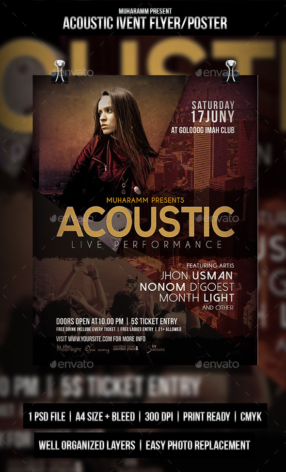 GraphicRiver Acoustic Music Flyer Poster 10705068 GraphicRiver Acoustic Music Flyer Poster 10705068