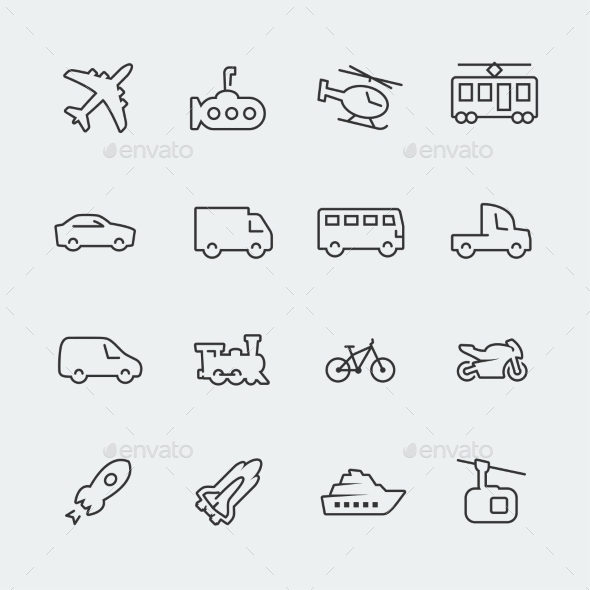 GraphicRiver Transport vector icons set thin line 10772397 GraphicRiver Transport vector icons set thin line 10772397
