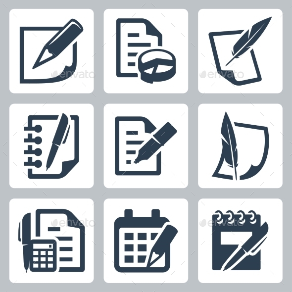 GraphicRiver Paper Document Vector Icons Set 10772432 GraphicRiver Paper Document Vector Icons Set 10772432