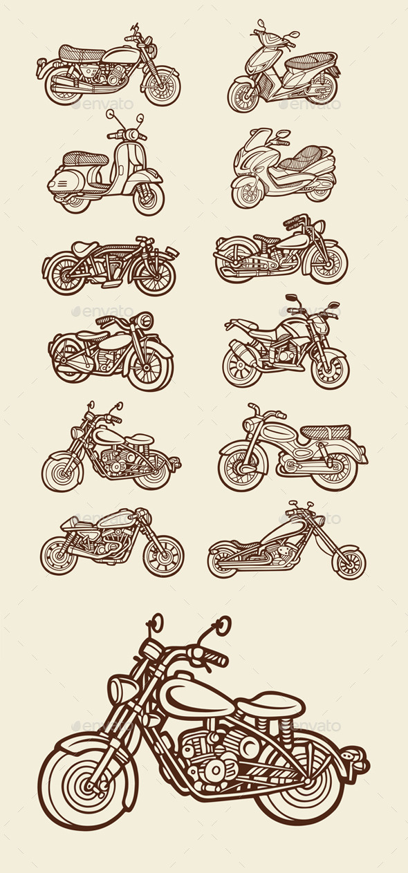 GraphicRiver 12 Motorbikes 10772458 GraphicRiver 12 Motorbikes 10772458