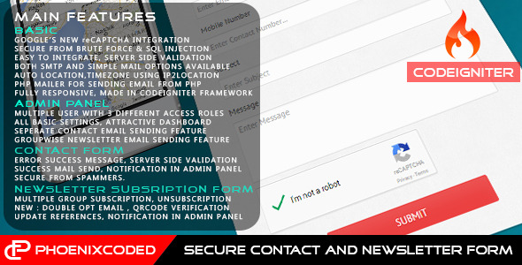 CodeCanyon CodeIgniter Secure Contact and Newsletter Form 10635431 CodeCanyon CodeIgniter Secure Contact and Newsletter Form 10635431