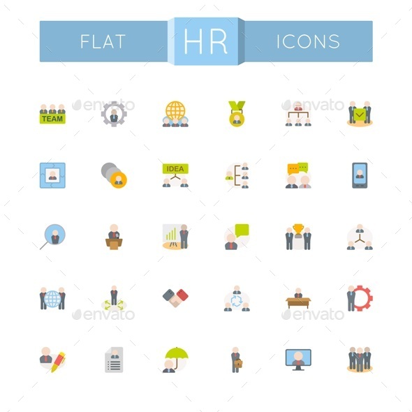 Vector Flat HR Icons (Business)