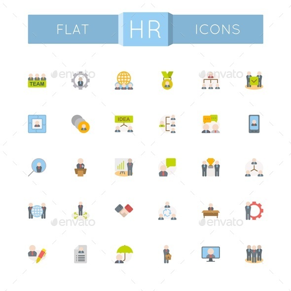 GraphicRiver Vector Flat HR Icons 10776082 GraphicRiver Vector Flat HR Icons 10776082
