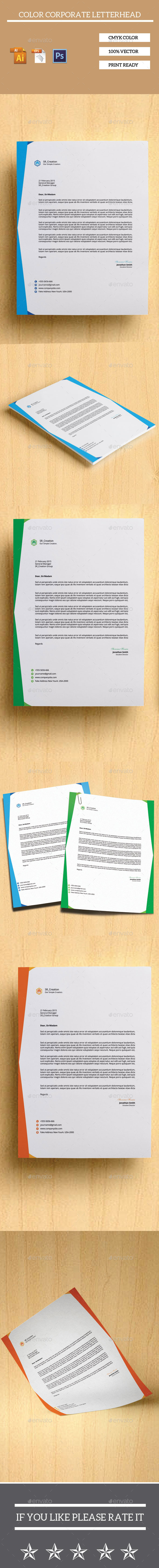 GraphicRiver Simple Color Corporate Letterhead Template 10695995 GraphicRiver Simple Color Corporate Letterhead Template 10695995