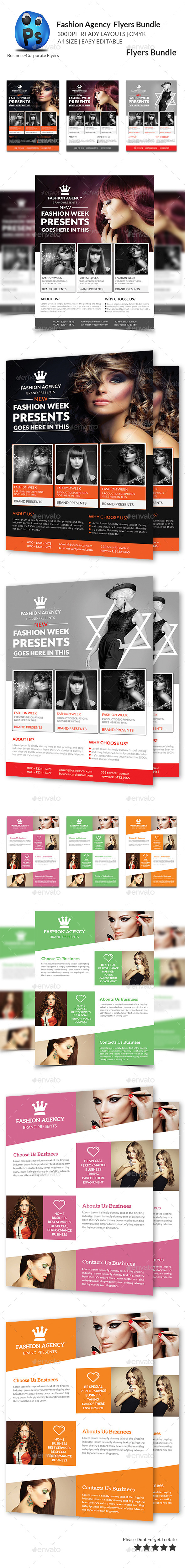 GraphicRiver Fashion Agency Flyers Bundle 10779782 GraphicRiver Fashion Agency Flyers Bundle 10779782