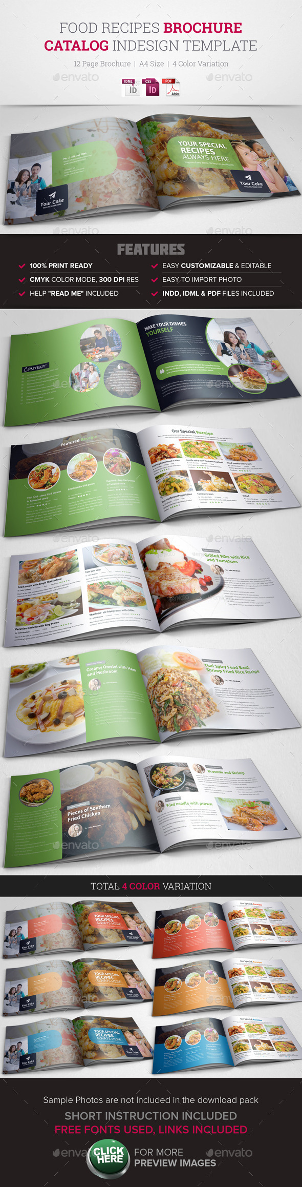 GraphicRiver Food Recipes InDesign Brochure Catalog 10780127 GraphicRiver Food Recipes InDesign Brochure Catalog 10780127