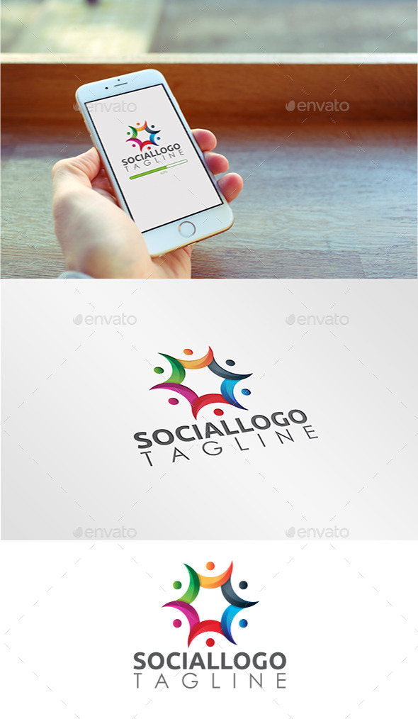 GraphicRiver Team Social Colorful Logo 10780273 GraphicRiver Team Social Colorful Logo 10780273