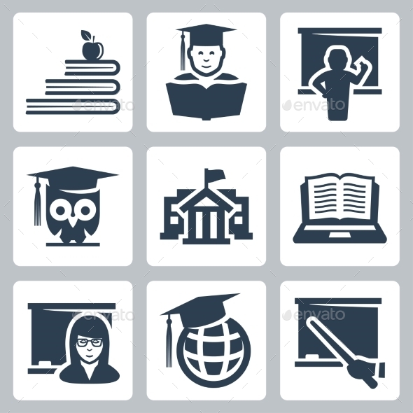 GraphicRiver Higher education vector icons set 10781949 GraphicRiver Higher education vector icons set 10781949