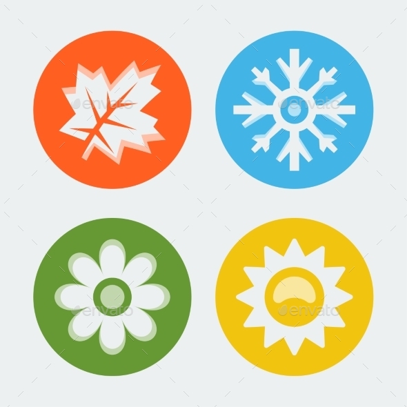 GraphicRiver Vector Four Seasons Icons Set 10781955 GraphicRiver Vector Four Seasons Icons Set 10781955