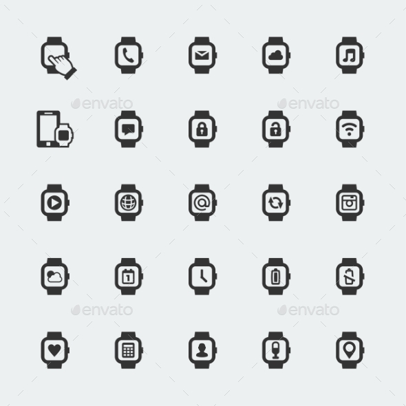 GraphicRiver Large Smart Watch Vector Icons Set 10781961 GraphicRiver Large Smart Watch Vector Icons Set 10781961