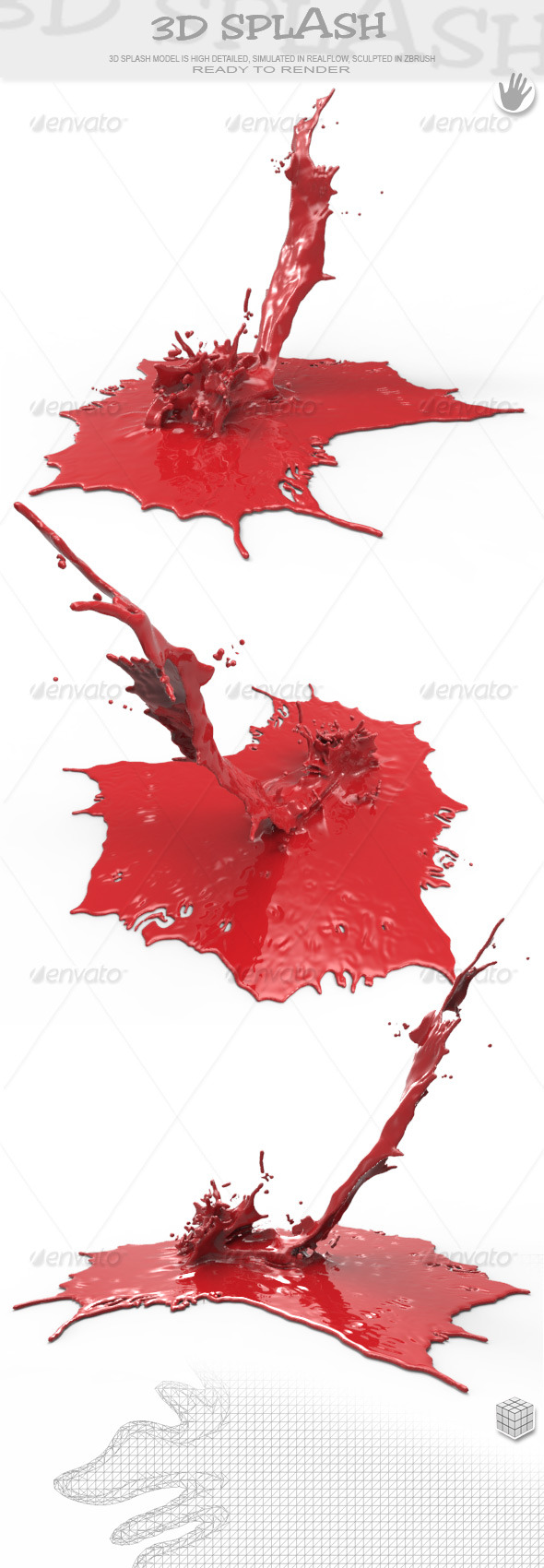 HD Abstract Water Paint Liquid Splash 22 - 3DOcean Item for Sale