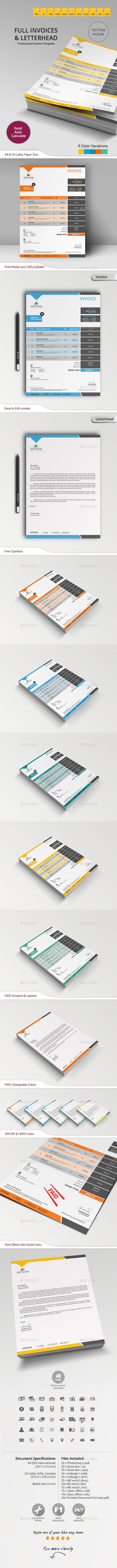 GraphicRiver Invoice with Letterhead 10782776 GraphicRiver Invoice with Letterhead 10782776