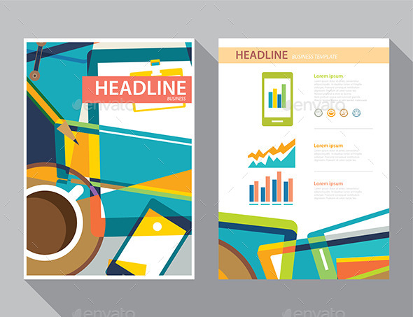 GraphicRiver Set of Magazine Cover Flyer Brochure Flat Design 10783085 GraphicRiver Set of Magazine Cover Flyer Brochure Flat Design 10783085