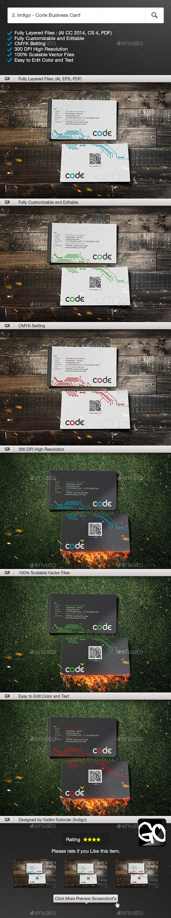GraphicRiver 2 Indigo Code Business Card 10783252 GraphicRiver 2 Indigo Code Business Card 10783252