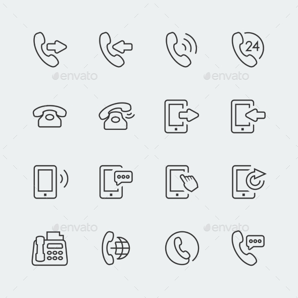 GraphicRiver Vector phone and communication mini icons set 10783399 GraphicRiver Vector phone and communication mini icons set 10783399