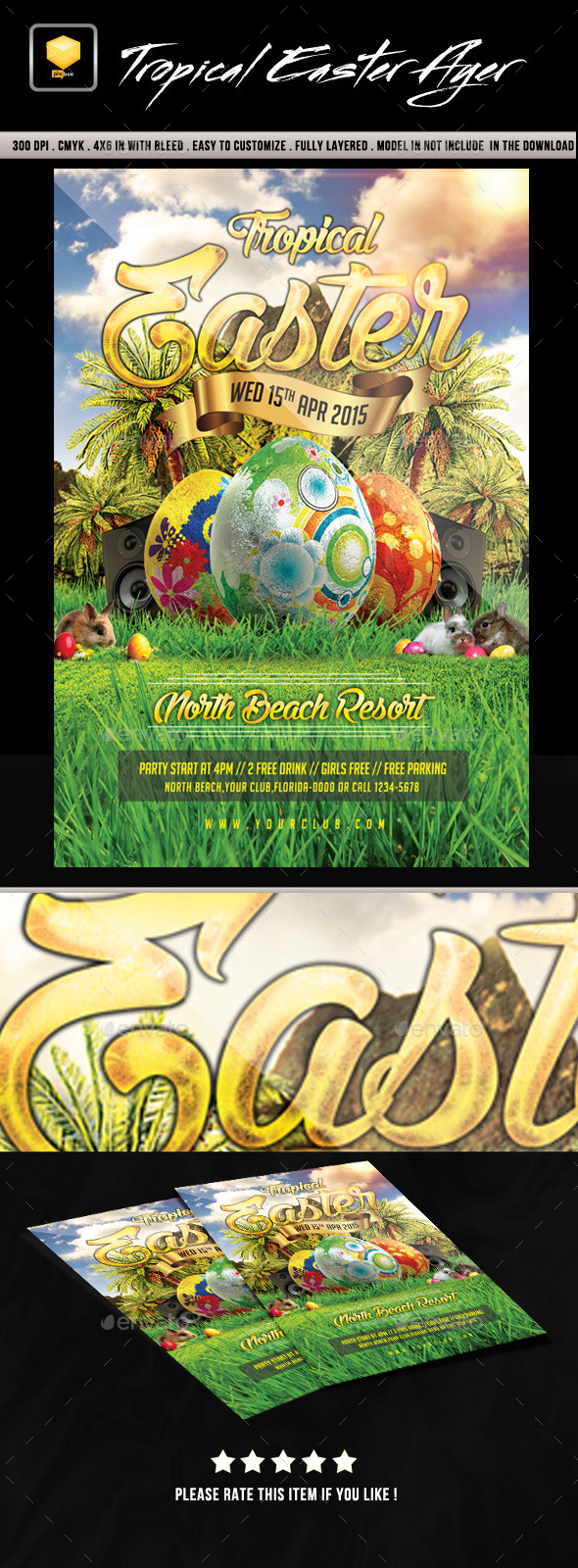 Tropical Easter Flyer (Clubs & Parties)