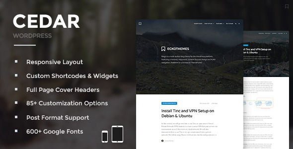 Cedar - Responsive WordPress Blog Theme