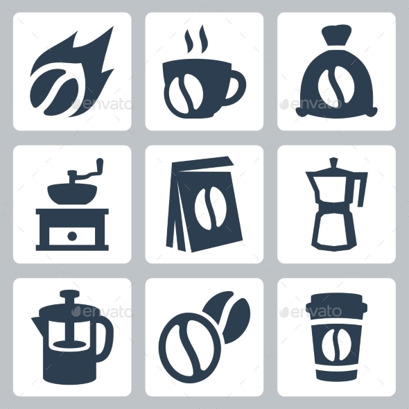 GraphicRiver Vector Isolated Coffee Icons Set 10784376 GraphicRiver Vector Isolated Coffee Icons Set 10784376