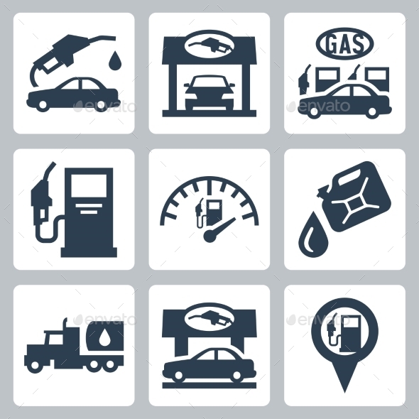 GraphicRiver Vector Gas Station Icons Set 10784385 GraphicRiver Vector Gas Station Icons Set 10784385