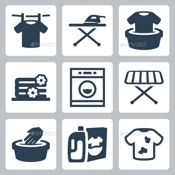 GraphicRiver Vector Laundry Icons Set 10784388 GraphicRiver Vector Laundry Icons Set 10784388